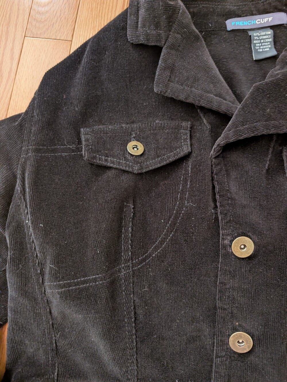 Black Ribbed Jacket Large - Picture 4 of 6